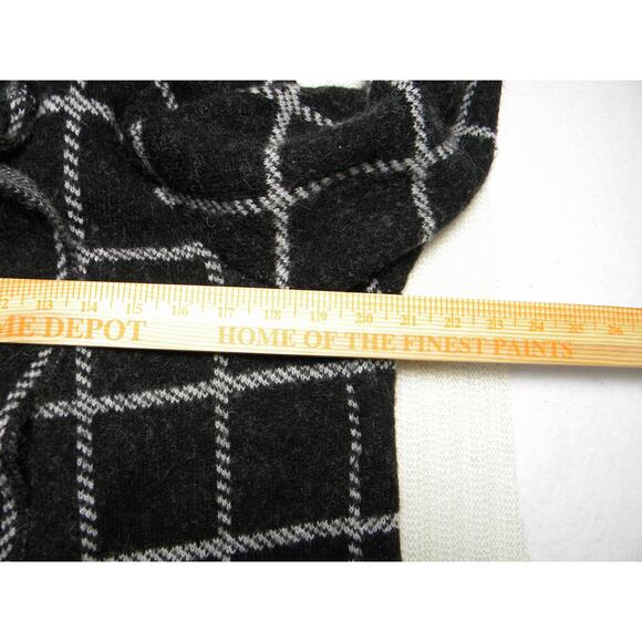 Tahari Wool Blend Cardigan Coat Black White Windowpane Longline‎ Open Front 1X - Picture 6 of 8
